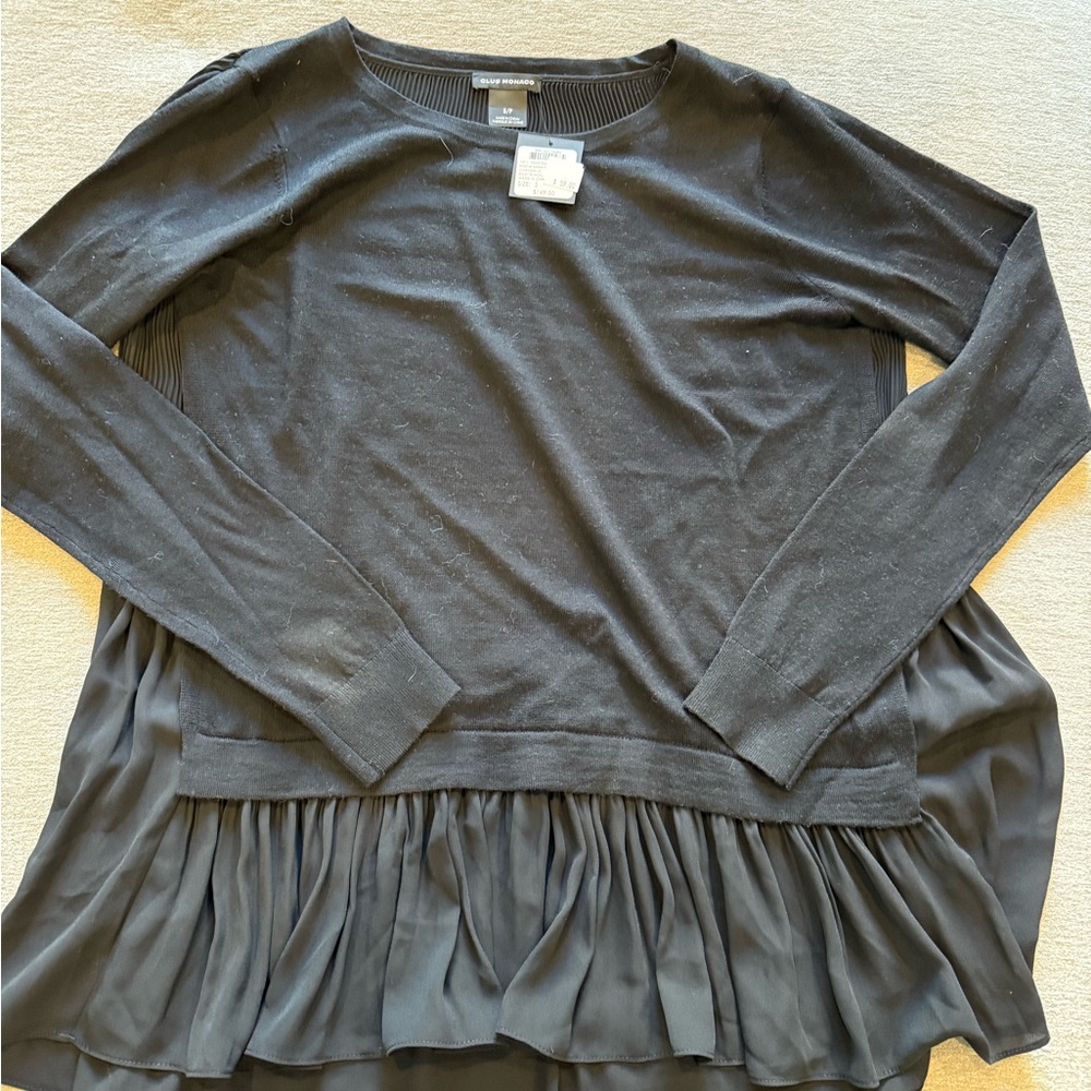 Club Monaco Black Layered Blouse
